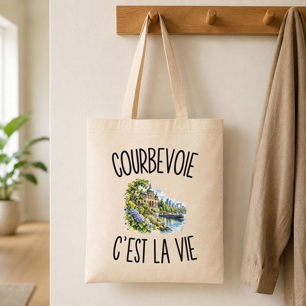 Tote Bag Beige Courbevoie c’est la vie