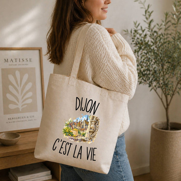 Tote Bag Beige Dijon c’est la vie