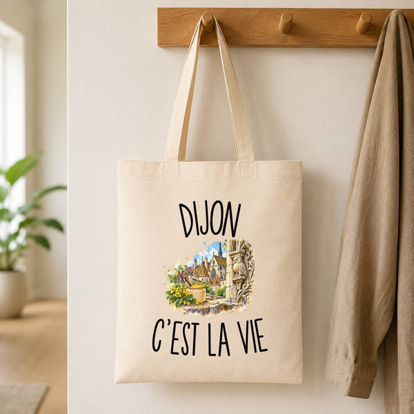 Tote Bag Beige Dijon c’est la vie