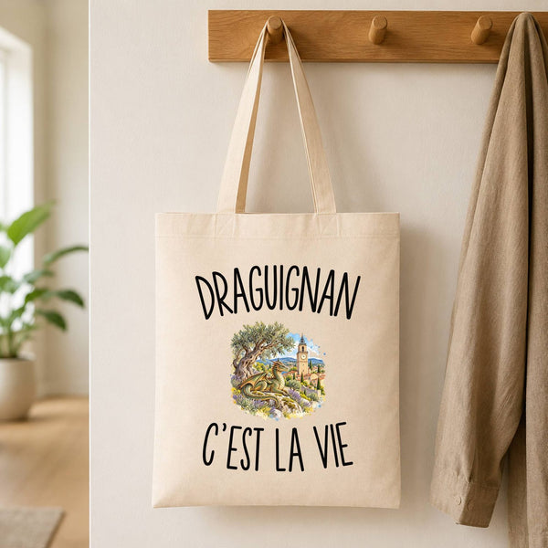 Tote Bag Beige Draguignan c’est la vie
