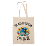 Tote Bag Beige Être agent d'entretien c'est la vie