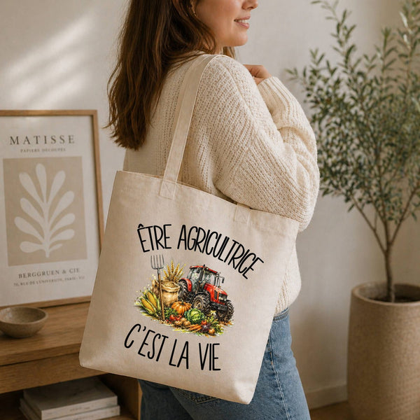 Tote Bag Beige Être agricultrice c'est la vie