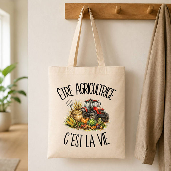 Tote Bag Beige Être agricultrice c'est la vie