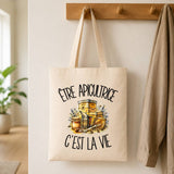 Tote Bag Beige Être apicultrice c'est la vie