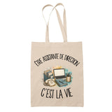 Tote Bag Beige Être assistante de direction c'est la vie