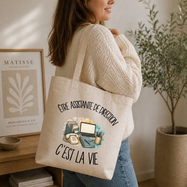 Tote Bag Beige Être assistante de direction c'est la vie