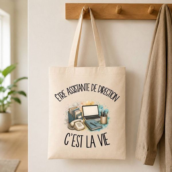 Tote Bag Beige Être assistante de direction c'est la vie