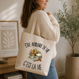 Tote Bag Beige Être auxiliaire de vie c'est la vie
