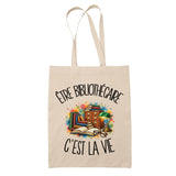 Tote Bag Beige Être bibliothécaire c'est la vie