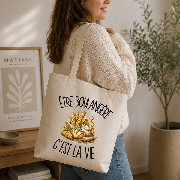 Tote Bag Beige Être boulangère c'est la vie