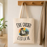 Tote Bag Beige Être caissier c'est la vie