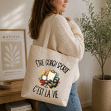 Tote Bag Beige Être coach sportif c'est la vie