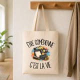 Tote Bag Beige Être comédienne c'est la vie