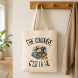 Tote Bag Beige Être couturière c'est la vie