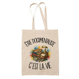 Tote Bag Beige Être documentaliste c'est la vie