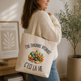 Tote Bag Beige Être éducatrice spécialisée c'est la vie