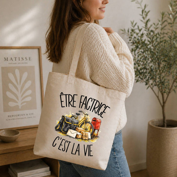 Tote Bag Beige Être factrice c'est la vie