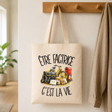 Tote Bag Beige Être factrice c'est la vie