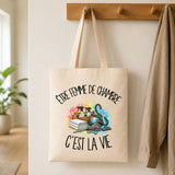 Tote Bag Beige Être femme de chambre c'est la vie