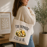 Tote Bag Beige Être fromagère c'est la vie