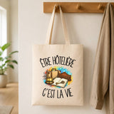 Tote Bag Beige Être hôtelière c'est la vie