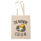 Tote Bag Beige Être ingénieure c'est la vie