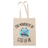 Tote Bag Beige Être moniteur de ski c'est la vie