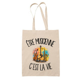 Tote Bag Beige Être musicienne c'est la vie