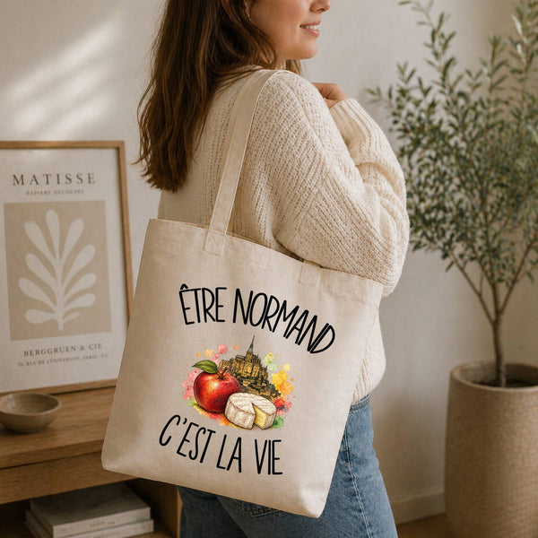 Tote Bag Beige Être normand c'est la vie