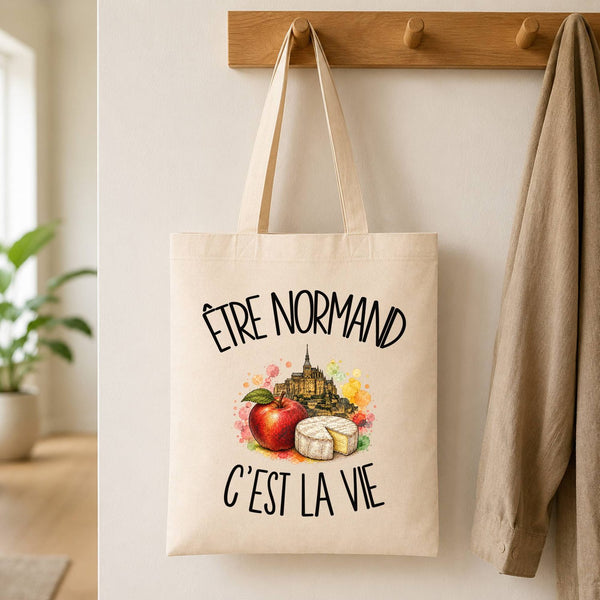 Tote Bag Beige Être normand c'est la vie
