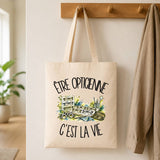 Tote Bag Beige Être opticienne c'est la vie