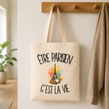 Tote Bag Beige Être parisien c'est la vie