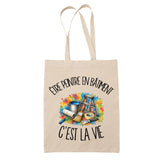 Tote Bag Beige Être peintre en bâtiment c'est la vie