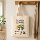 Tote Bag Beige Être préparateur de commandes c'est la vie