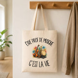 Tote Bag Beige Être prof de musique c'est la vie