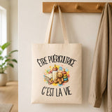 Tote Bag Beige Être puéricultrice c'est la vie