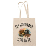Tote Bag Beige Être réceptionniste c'est la vie