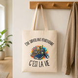 Tote Bag Beige Être surveillant pénitentiaire c'est la vie