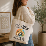 Tote Bag Beige Être vendeur c'est la vie