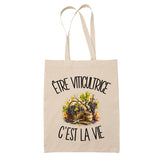 Tote Bag Beige Être viticultrice c'est la vie