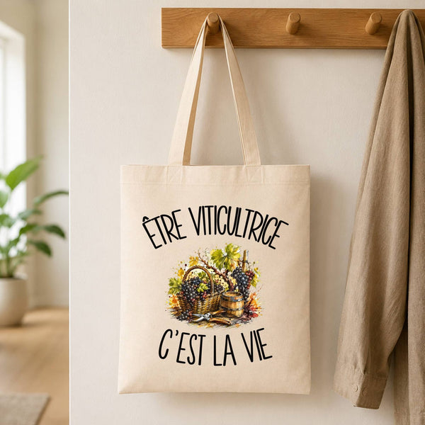 Tote Bag Beige Être viticultrice c'est la vie