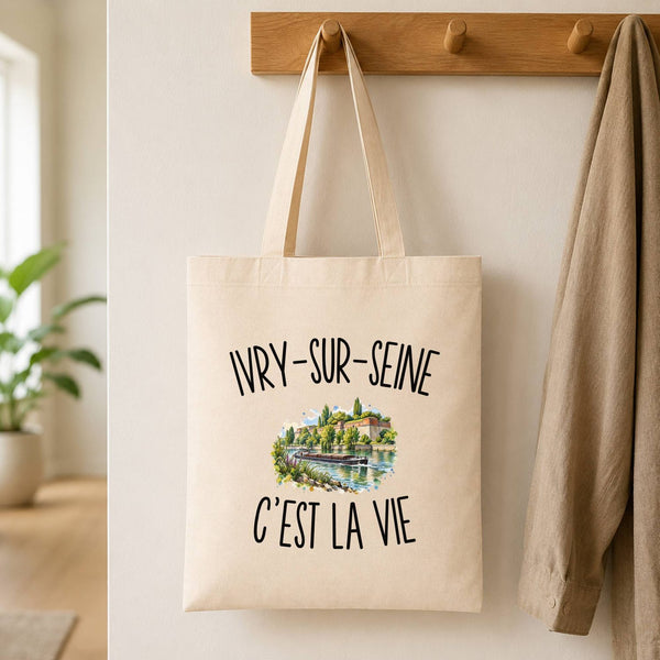 Tote Bag Beige Ivry-sur-Seine c’est la vie
