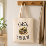 Tote Bag Beige L’Airsoft c’est la vie