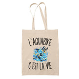 Tote Bag Beige L’Aquabike c’est la vie