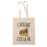 Tote Bag Beige L’Attelage c’est la vie