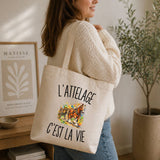 Tote Bag Beige L’Attelage c’est la vie