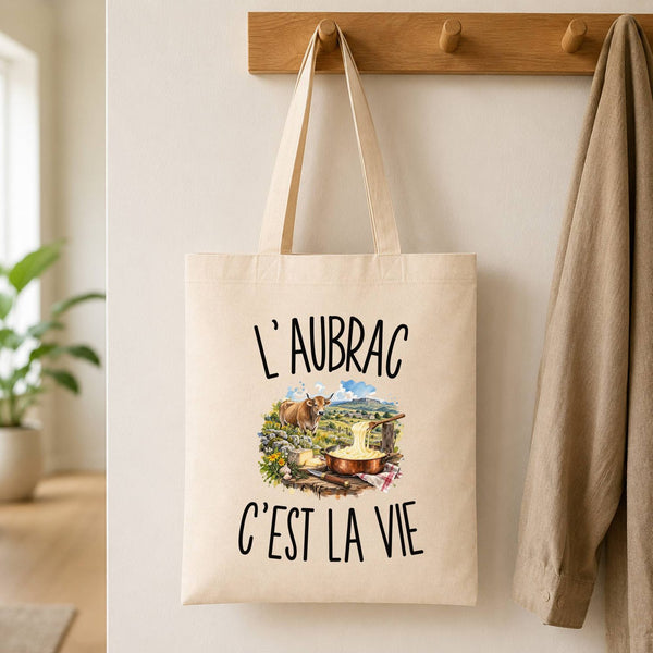 Tote Bag Beige L’Aubrac c’est la vie