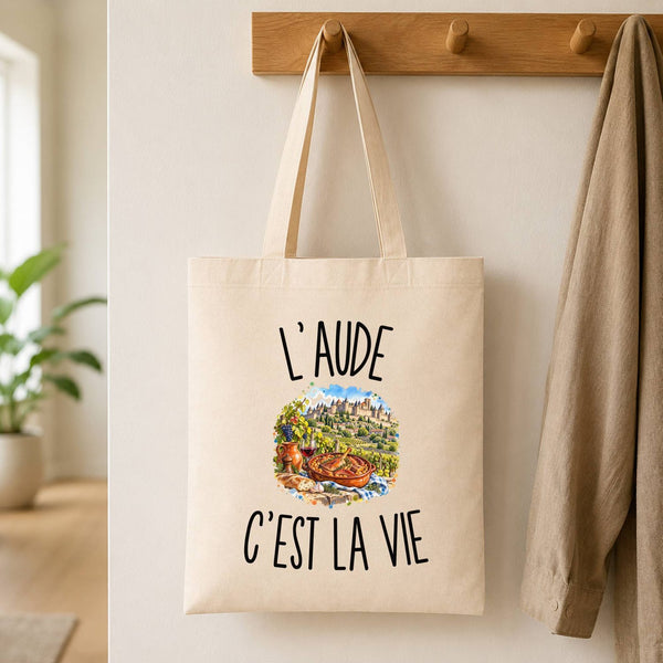 Tote Bag Beige L’Aude c’est la vie