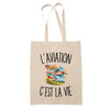 Tote Bag Beige L’Aviation c’est la vie