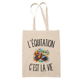 Tote Bag Beige L’Équitation c’est la vie